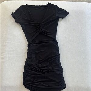 PrettyLittleThing Black Ruched Dress